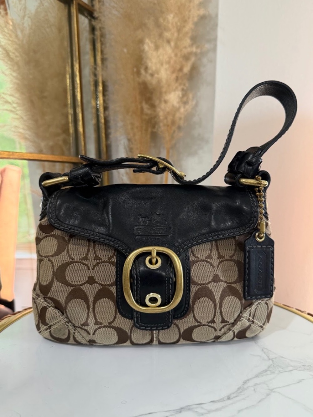 COACH Bleeker Soho Signature Shoulder Bag Vintage Y2K Mini Purse 11441